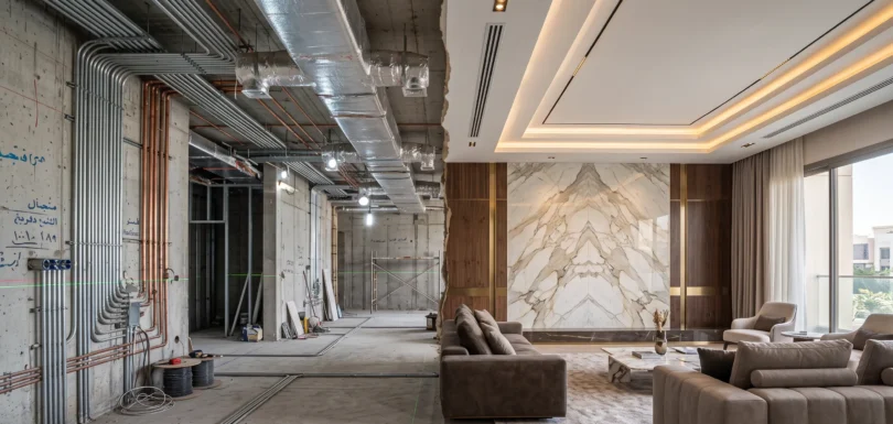 Precision MEP infrastructure and technical interior fit out standards egypt in a luxury residence